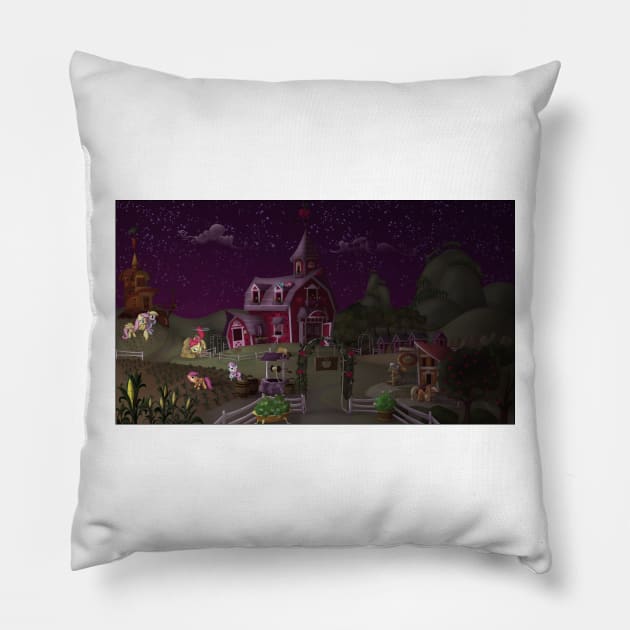 Sweet Apple Acres, Dusk Pillow by Stinkehund