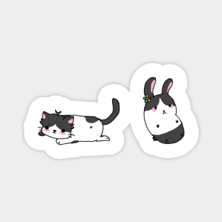 Bunny and Kitty Magnet