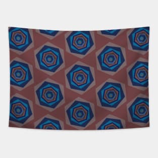 Hexagons Geometric Pattern Vintage Tapestry