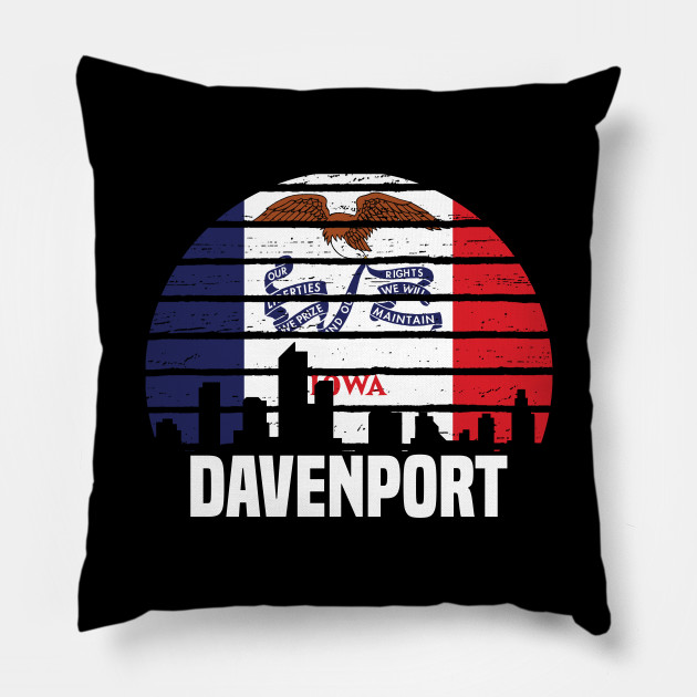 Davenport Iowa Ia Group City Silhouette Flag Gift Davenport