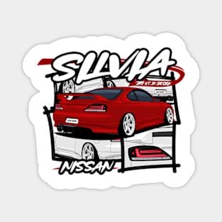 Red Nissasn Silvia S15, JDM Car Magnet