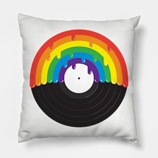 LGBTQIA rainbow record design Pillow