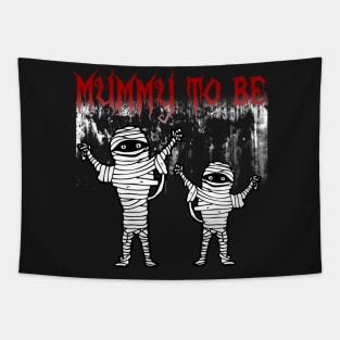 Cute Mummy To Be Halloween Pregnancy Announcement Tapestry