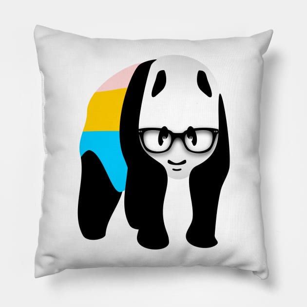 Pansexual Pride flag funny Panda Pillow by mailboxdisco