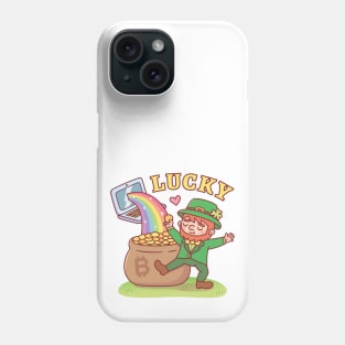 Leprechaun With Pot Of Bitcoin Gold Funny Phone Case