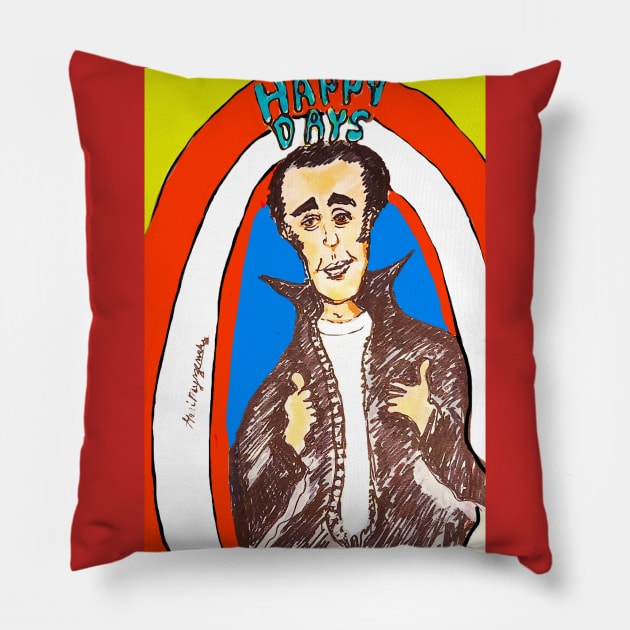 Fonzie's Happy Days Pillow by TheArtQueenOfMichigan 