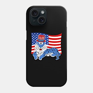 4th July Tiger American Flag Phone Case