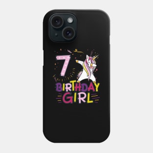 Funny Birthday Gift 7 year old Girl Dabbing Unicorn T-Shirt Phone Case