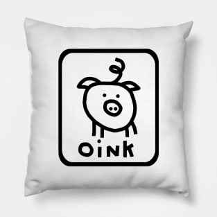 Self Portrait Pig Outline Pillow