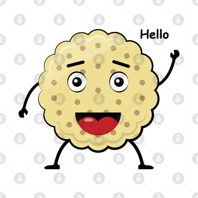 Cookie Greeting - Funny Character Illustration by DesignWood Atelier