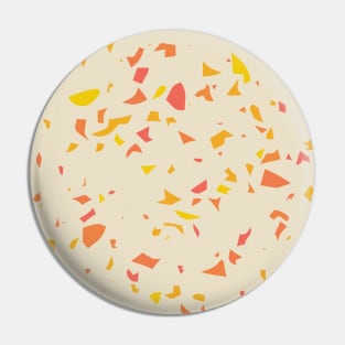 Terrazzo Pattern Yellow Orange Pin