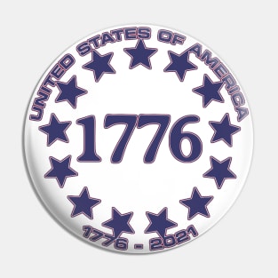 Happy 245th Birthday, United States of America (blue) Pin