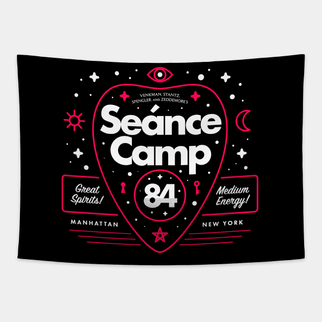 Venkman, Stantz, Spengler & Zeddemore Seance Camp 1984 New York Tapestry by thedesigngarden