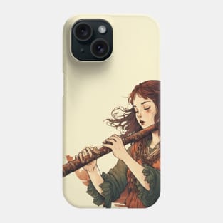 musical instrument | beautiful girl with flute Phone Case