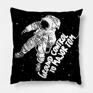 Major Tom Astronaut Space Typographic Design Pillow