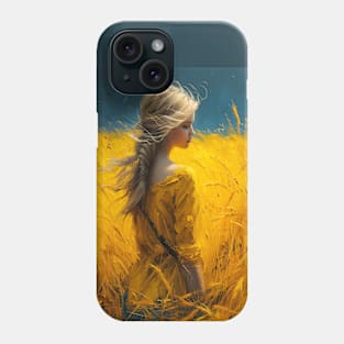 Girl in yellow fields Phone Case