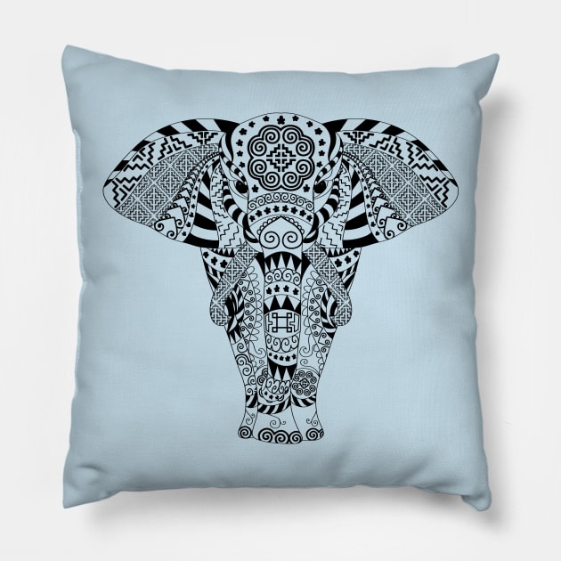 Hmoob Tribal Elephant (Light Colored Tee) Pillow by VANH