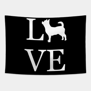 I Love Chihuahuas Silhouette Pet Owner Lover Gift Idea Dog Tapestry
