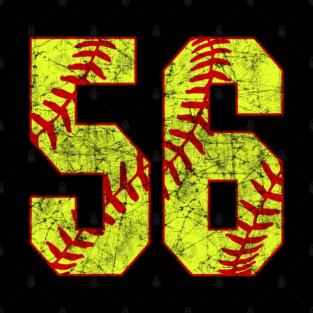 Fastpitch Softball Number 56 #56 Softball Shirt Jersey Uniform Favorite Player Biggest Fan by TeeCreations