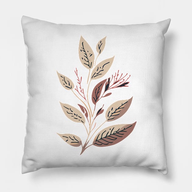 botanical sketch of leaves Pillow by goingplaces