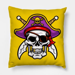 Pirate Skull Cool Kids Crossbones Spooky Pirate Captain Halloween Pillow