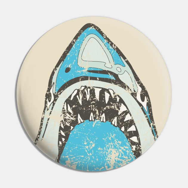 Jaws — Retro Shark (weathered) Pin by GraphicGibbon