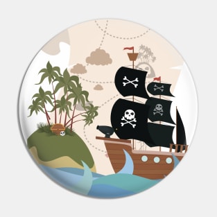 Pirate Ship At Sea Pin