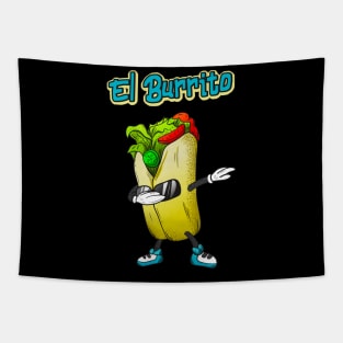 El Burrito Dabbing Funny Mexican Food Tapestry