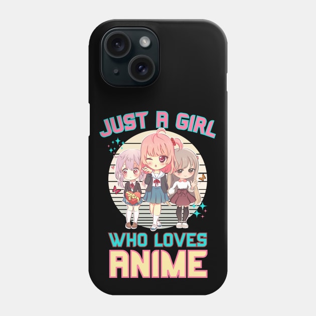Just A Girl Who Loves Anime Kawaii Vaporwave Girls Phone Case by Sugoi Otaku Gifts