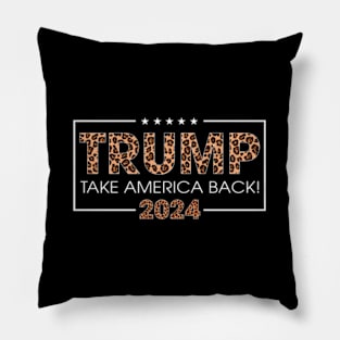 Donald Trump 2024 Take America Back Leopard Wo Pillow