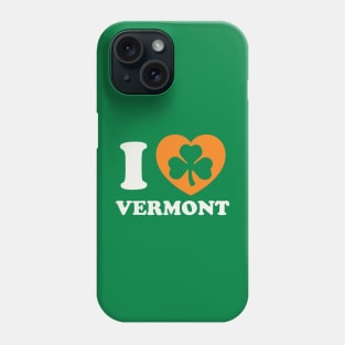 St Patricks Day Vermont Irish Shamrock Heart Phone Case