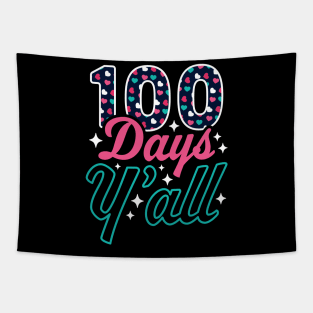 100 Days Y'all 100th Day of School Teacher Student Hearts Tapestry