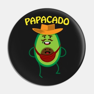 Papacado Mustache Dad Avocado Cute Baby Pin