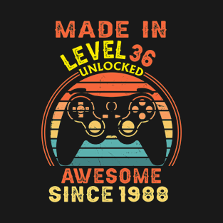 T4681988 Made In Level 36 Unlocked Awesome Since 1988 T-Shirt