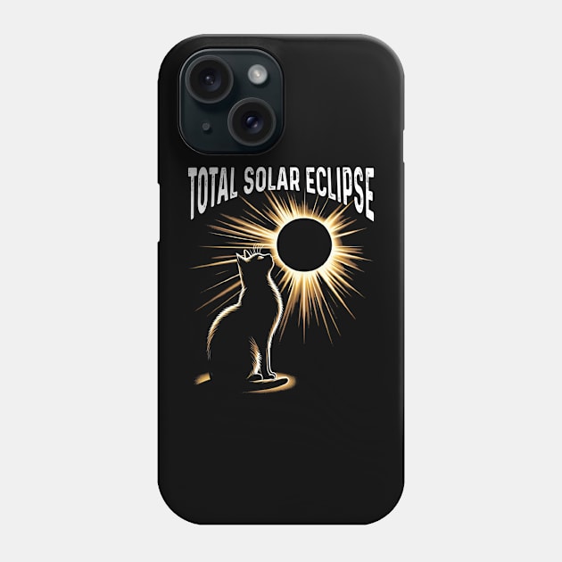 Solar Eclipse 2024 Shirt Total Eclipse April 8th 2024 Cat Phone Case by Peter smith