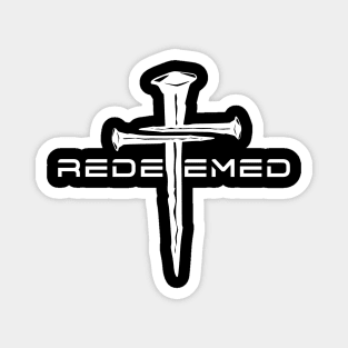 Redeemed White 3 Nail Cross, Unisex Christian Cotton T-Shirt, Stylish White Imagery, Trendy Spiritual Shirt, Christian Apparel, Comy, Soft Magnet