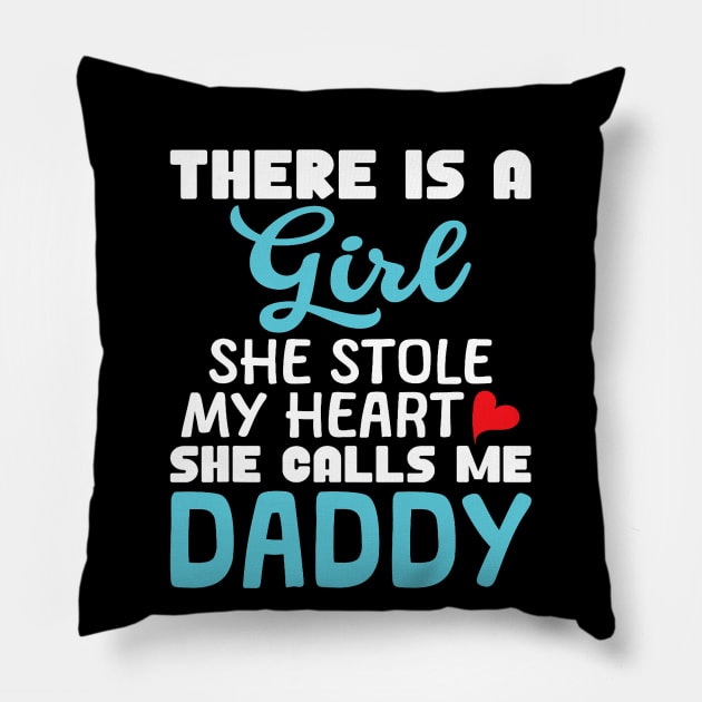 Daddy Gifts from Daughter, Stole My Heart Dad Valentine Day Pillow by jadolomadolo