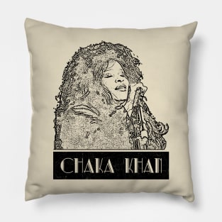 Chaka khan // Black Retro Pillow