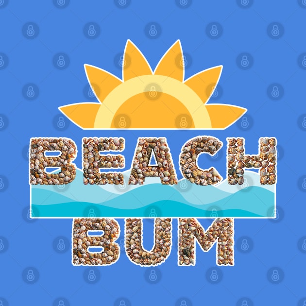 Beach Bum - with lettering in sea shells by ToochArt