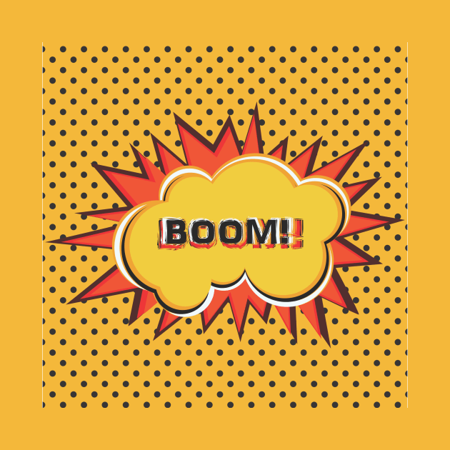Pop Art  Design with Explosion and word BOOM by XOZ