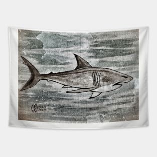 Fierce Shark Grunge Tapestry