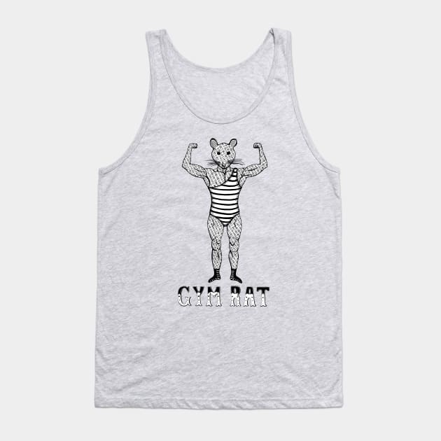 Strongman Bodybuilder Gym Rat - Line Drawing - Gym Rat - T-Shirt