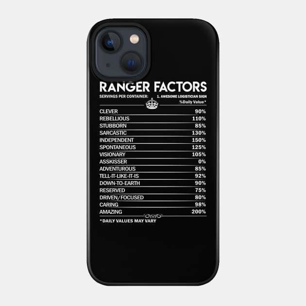 Ranger T Shirt - Ranger Factors Daily Gift Item Tee - Ranger - Phone Case