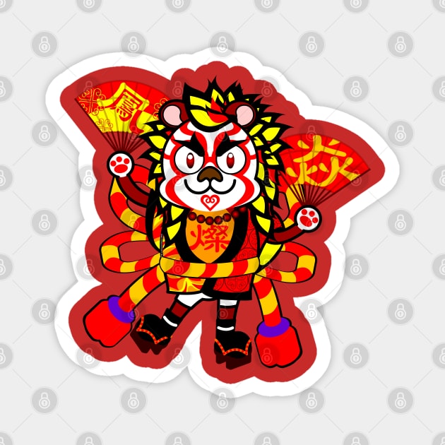 SUMMER PRIDE FESTIVAL: KABUKI BEAR Magnet by cholesterolmind