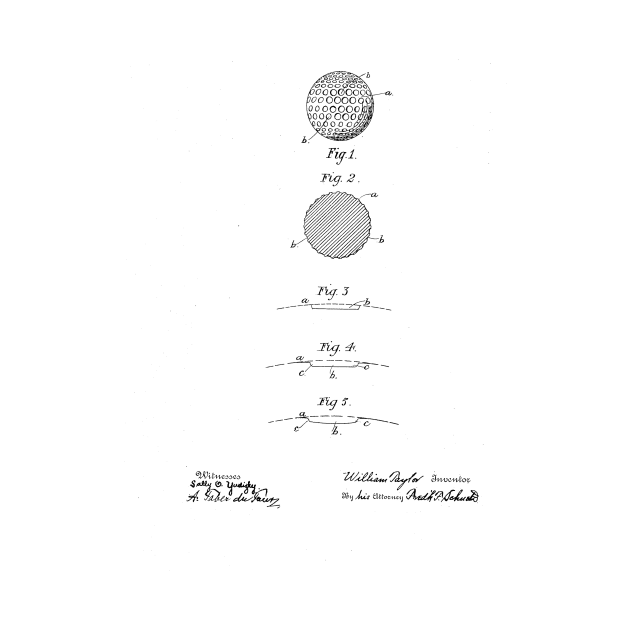 Golf Ball Vintage patent drawing by skstring