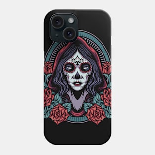 Dia de los Muertos Woman with Roses Phone Case