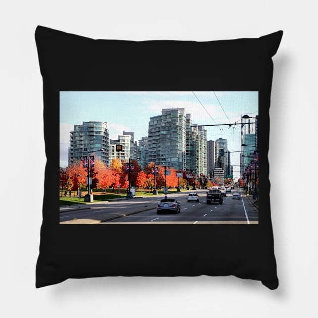 Autumn in Downtown Vancouver, Canada Pillow by Carole-Anne