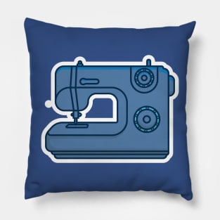 Modern Sewing Machine for Fabrics Sticker vector illustration. Equipment for creating clothes icon concept. Fashion industry and handmade sewing machine sticker design logo. Pillow