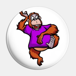 Cute Anthropomorphic Human-like Cartoon Character Orangutan in Clothes Pin