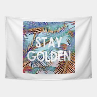 Stay Golden Palm Trees Design - Inspiring Quotes Tapestry